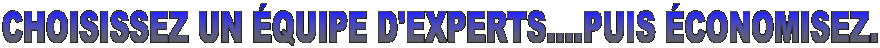 CHOISISSEZ UN �QUIPE D'EXPERTS....PUIS �CONOMISEZ.