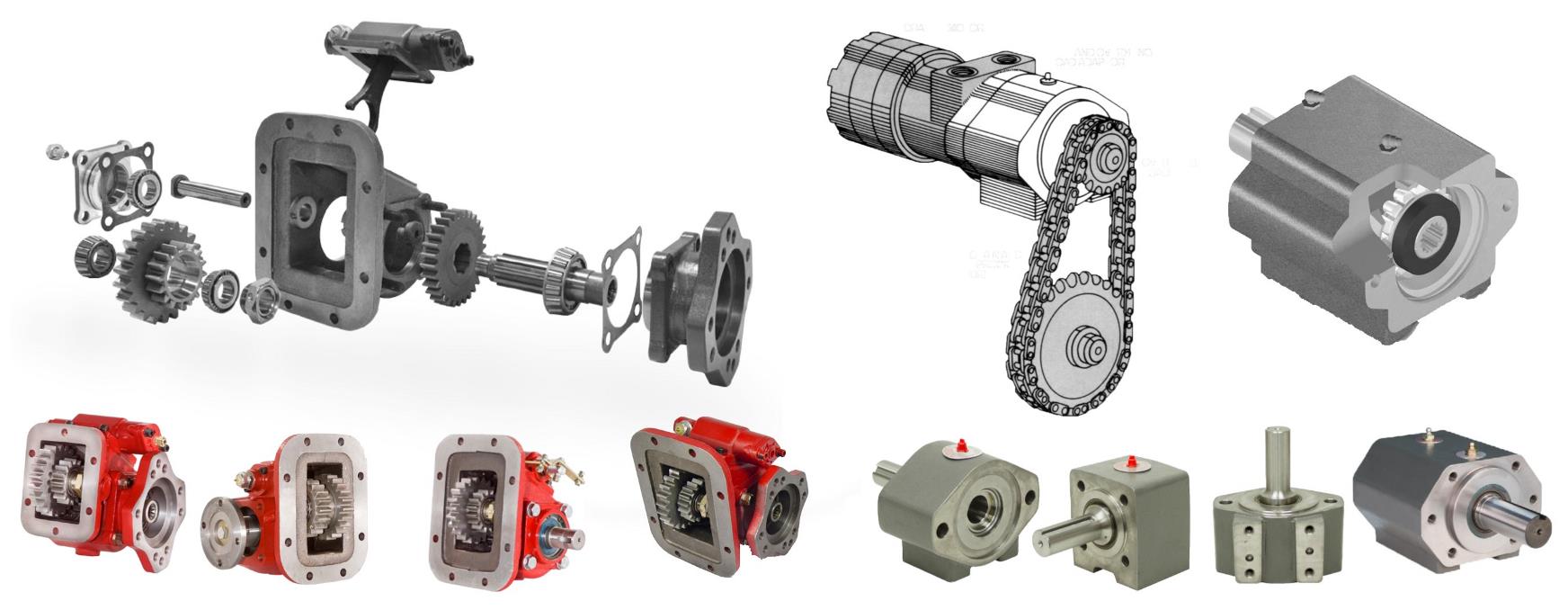 We Distribute a Wide Range of P.T.O. and Load Adaptors
Designed for Your Mobile or Industrial Equipments.
We Replace the Brands Below
Bezares Chelsea Metaris Muncie
TRANSMISSION: Aisin Chelsea Clark Fuller Ford Getrag GM/Chevy Hino International Isuzu Jatco Mack Mercedes Meritor ZF Mitsubishi New Process New Venture Nissan-UD Renault Saab/Scania Spicer/TTC Tremec Volvo Warner Zed-F 
